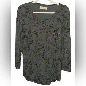 T.La Anthropology Floral Blouse